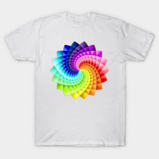 Colorful Vortex Mandala with 3D Effect T-Shirt